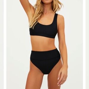 Beach Riot Peyton Top and Highway Bottom SET in black size small